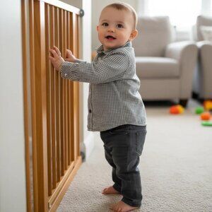 Mexx Plaid Front and Back Print Button-Down Cotton Shirt size 9-12 Months